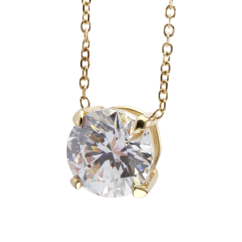 Collier en or jaune et oxyde de zirconium