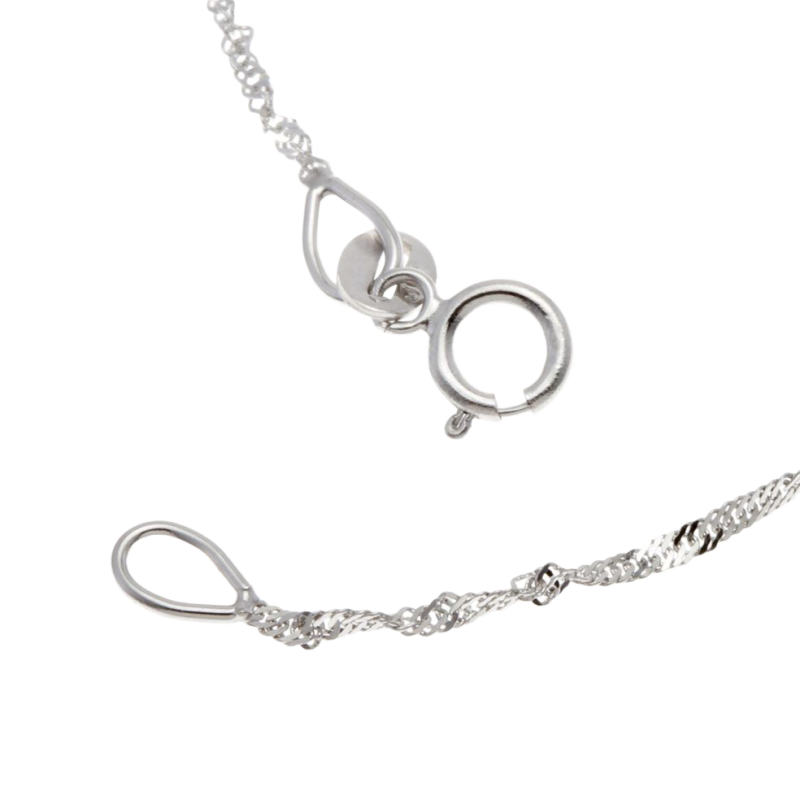 Chaîne en or gris, maille singapour