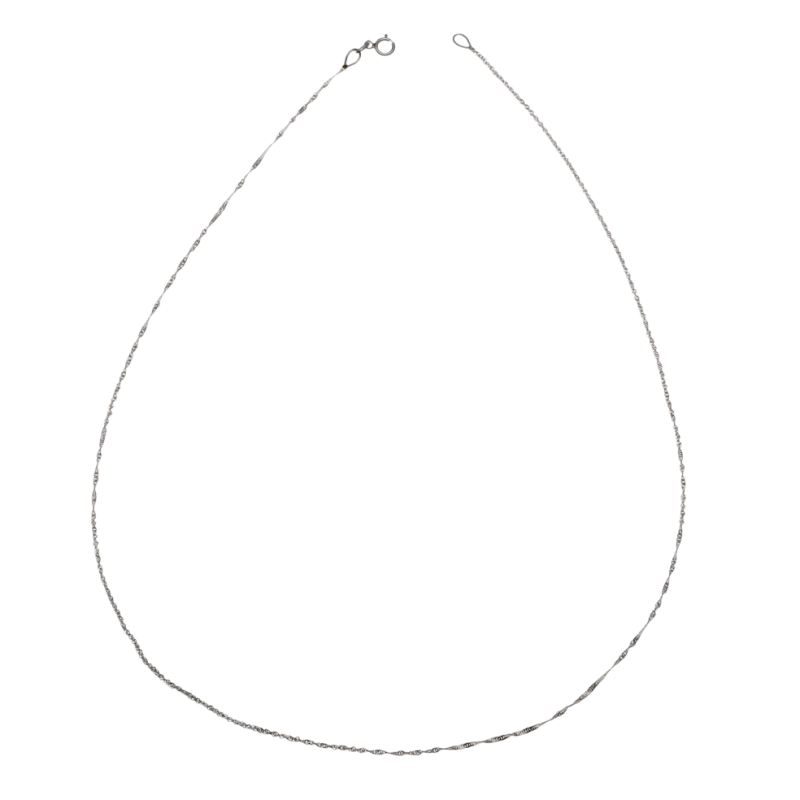 Chaîne en or gris, maille singapour