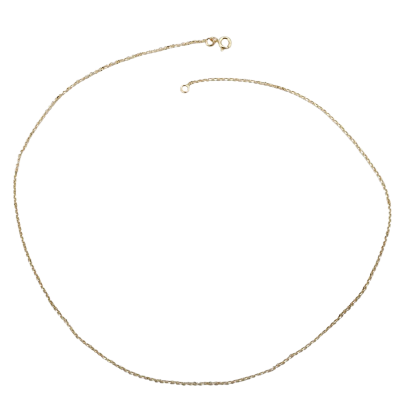 Collier en or jaune et rhodié, maille jaseron diamantée