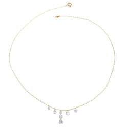 Collier en or jaune et oxydes de zirconium,coeur