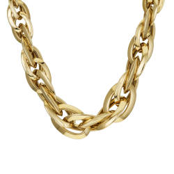 Collier en or jaune, maille torsadée