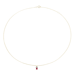 Collier en or jaune rhodié, rubis et diamants