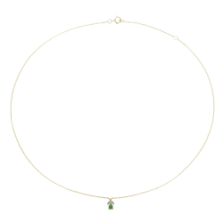 Collier en or jaune rhodié, émeraude et diamants