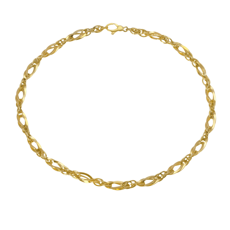 Collier en or jaune, maille fantaisie