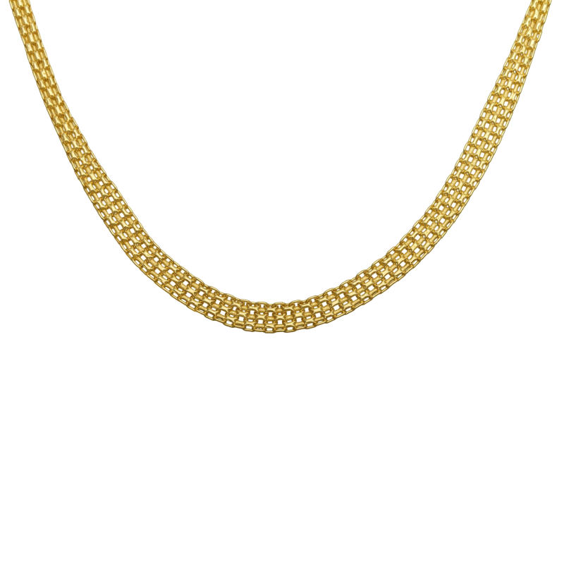 Collier en or jaune chute, maille fantaisie