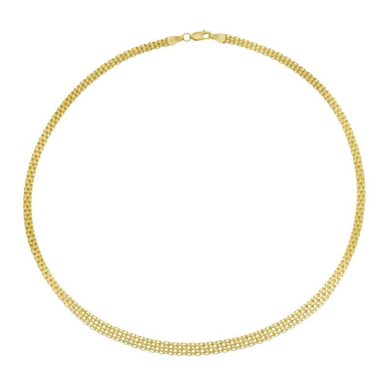 Collier en or jaune chute, maille fantaisie
