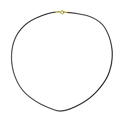 Collier cordon noir en or jaune