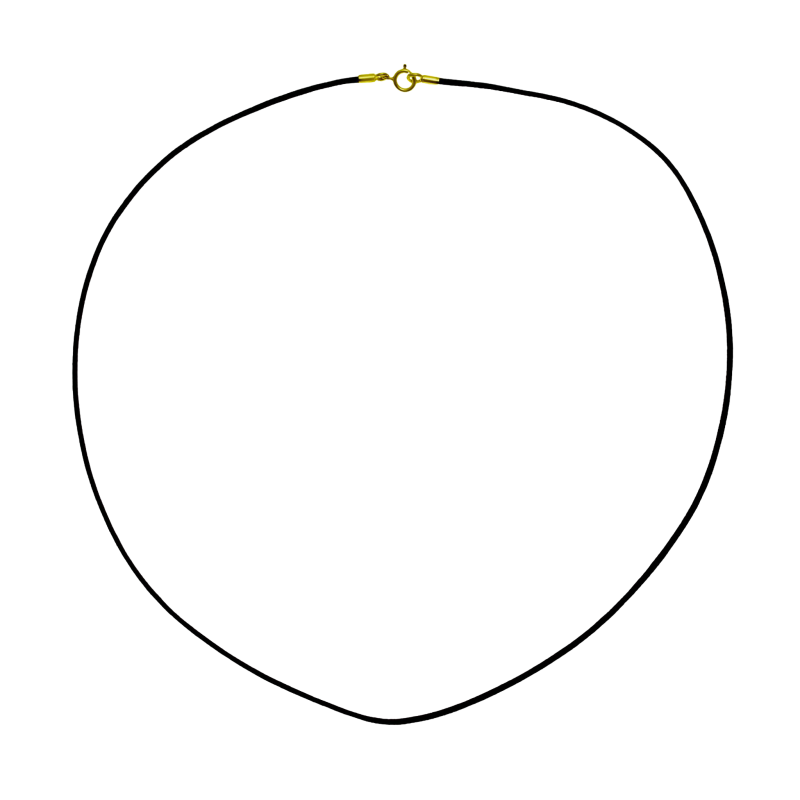 Collier cordon noir en or jaune