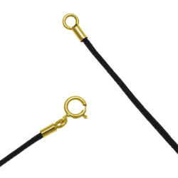 Collier cordon noir en or jaune