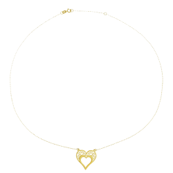 Collier en or jaune, coeur