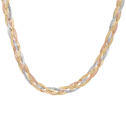 Collier en 3 ors tressés
