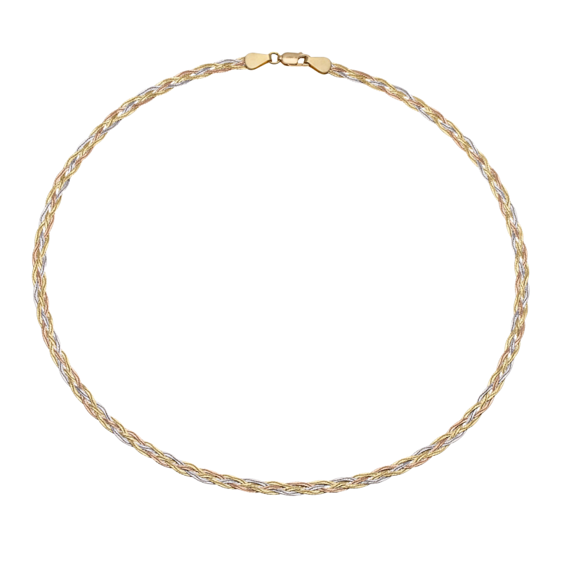 Collier en 3 ors tressés