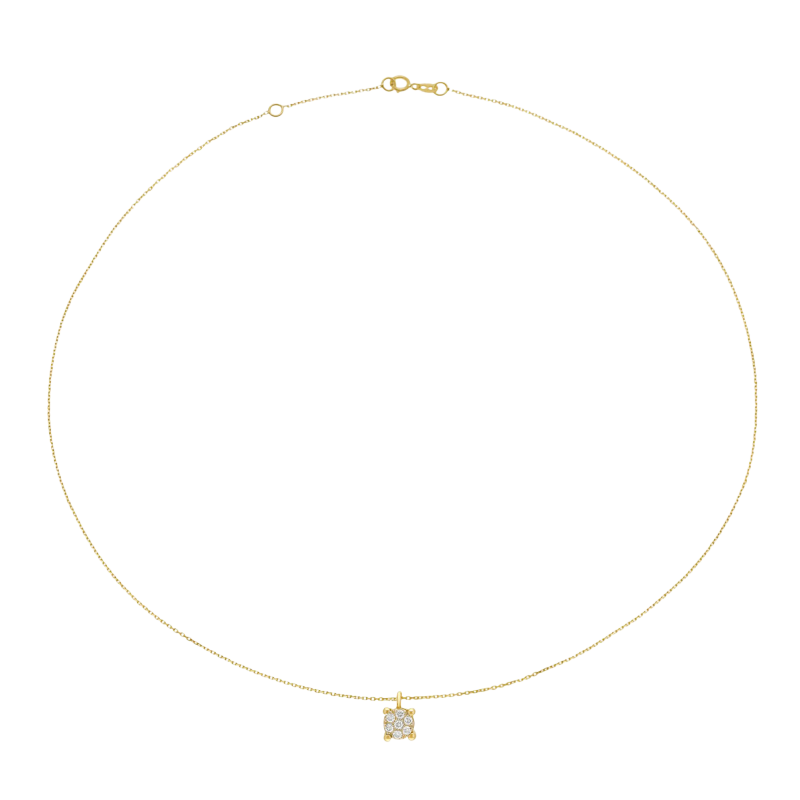 Collier en or jaune rhodié et diamants