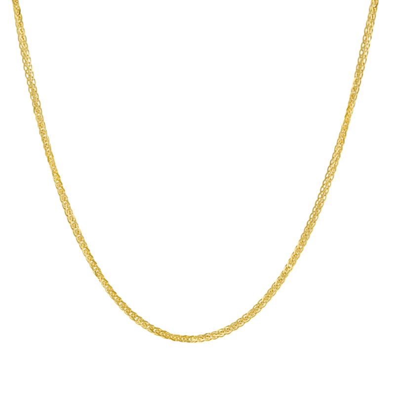 Collier en or jaune, maille palmier faceté 1 mm