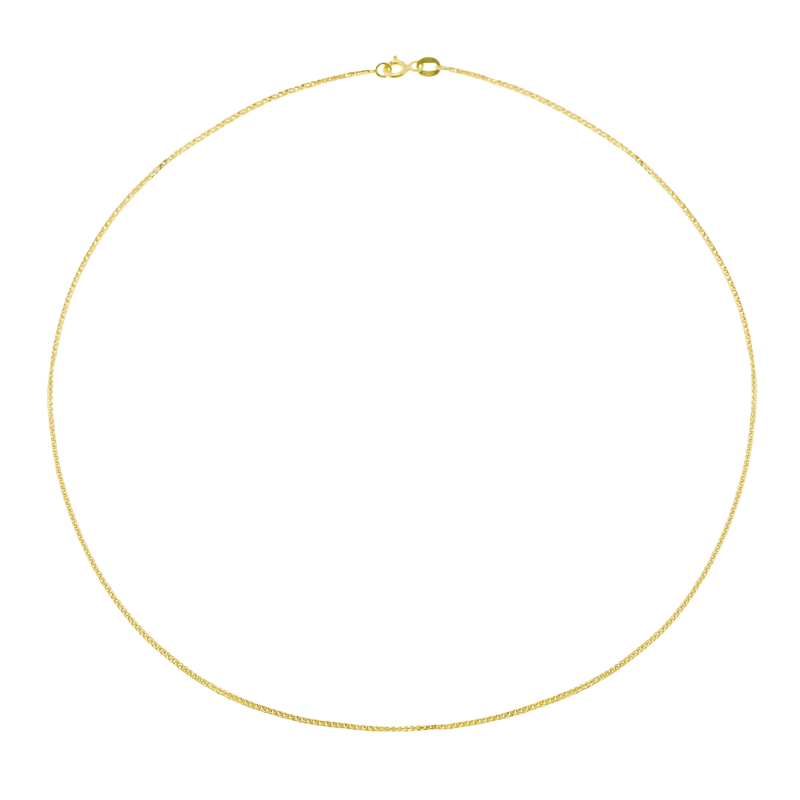 Collier en or jaune, maille palmier faceté 1 mm