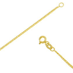 Collier en or jaune, maille palmier faceté 1 mm