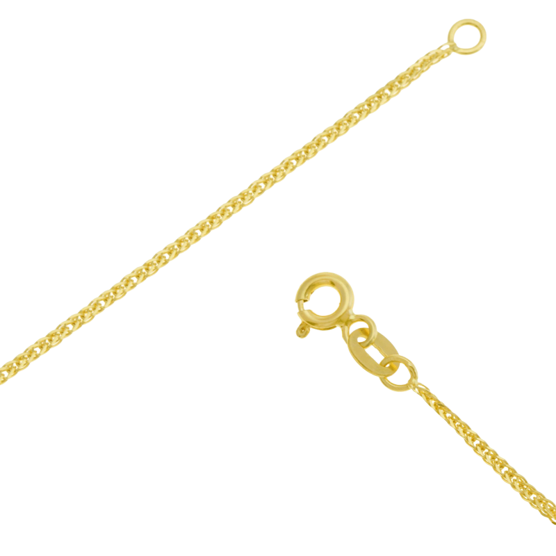 Collier en or jaune, maille palmier faceté 1 mm