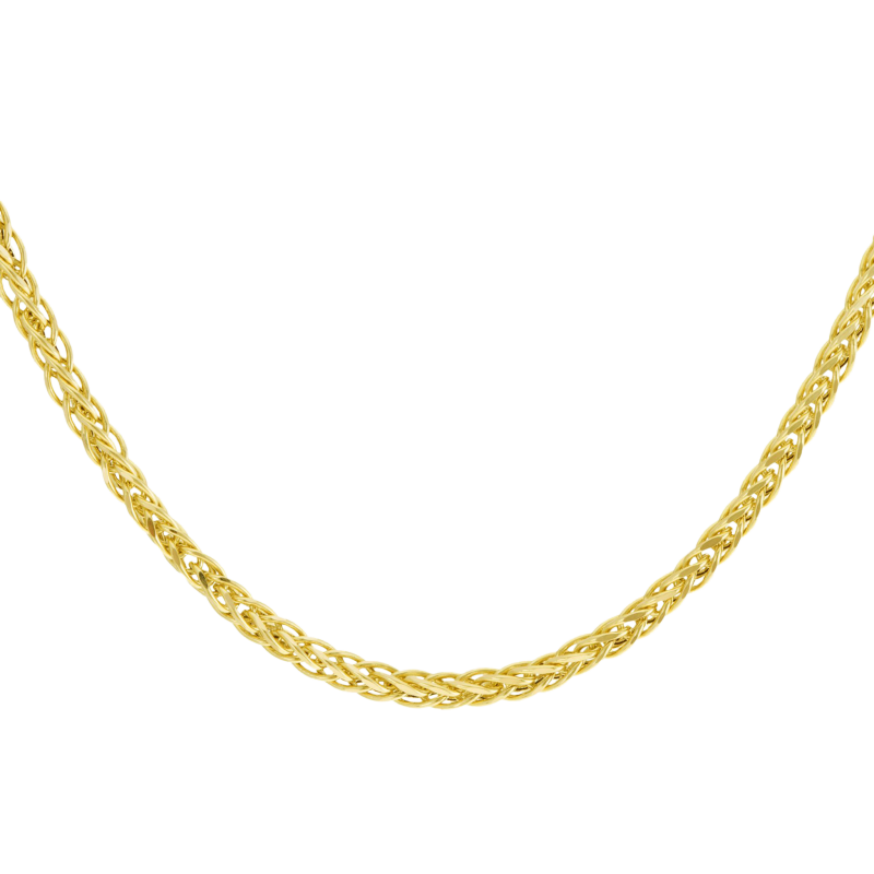 Collier or jaune maille palmier