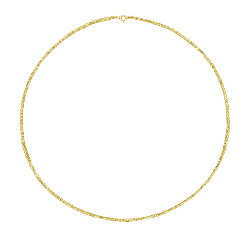 Collier or jaune maille palmier
