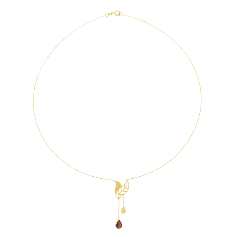 Collier en or jaune et grenat