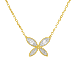 Collier en or jaune et rhodié, diamants