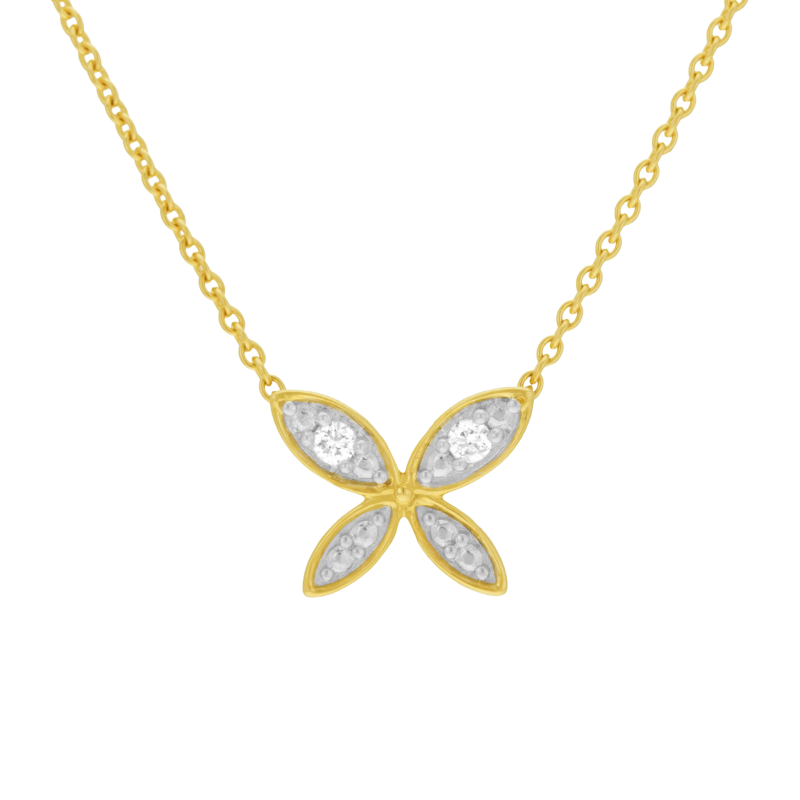 Collier en or jaune et rhodié, diamants