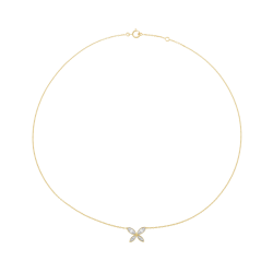 Collier en or jaune et rhodié, diamants