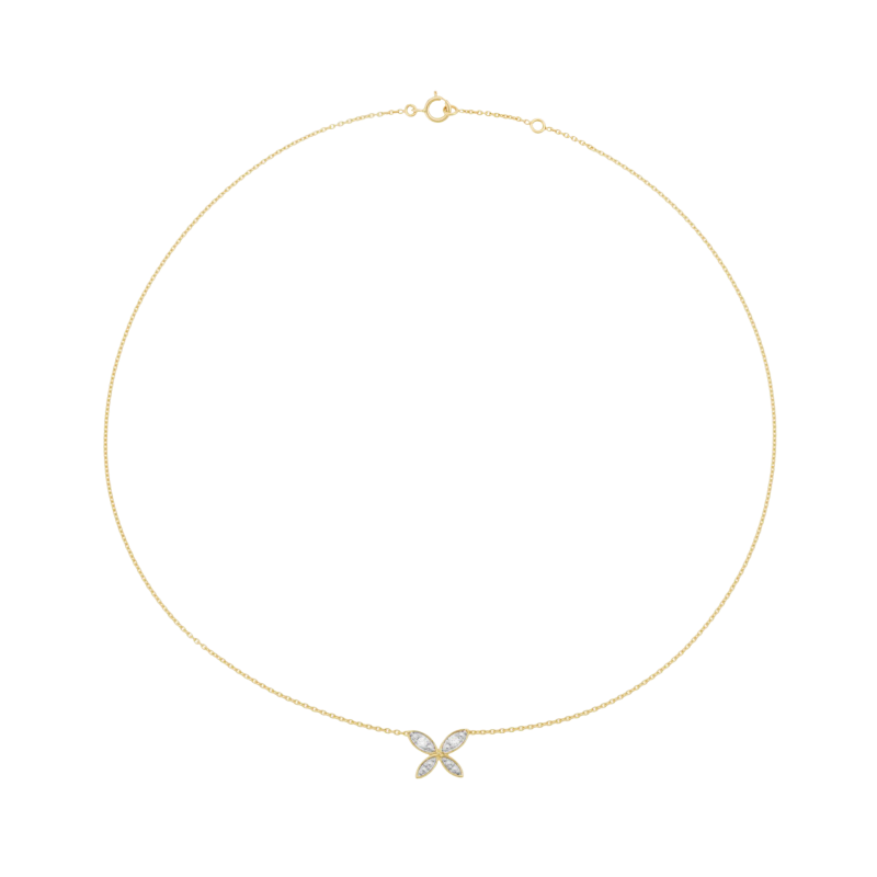Collier en or jaune et rhodié, diamants