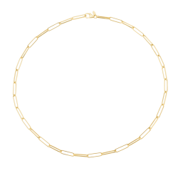 Collier or jaune maille rectangle allongée