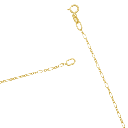 Chaîne or jaune, maille forçat alternée 1/3