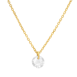Collier or jaune, oxyde de zirconium