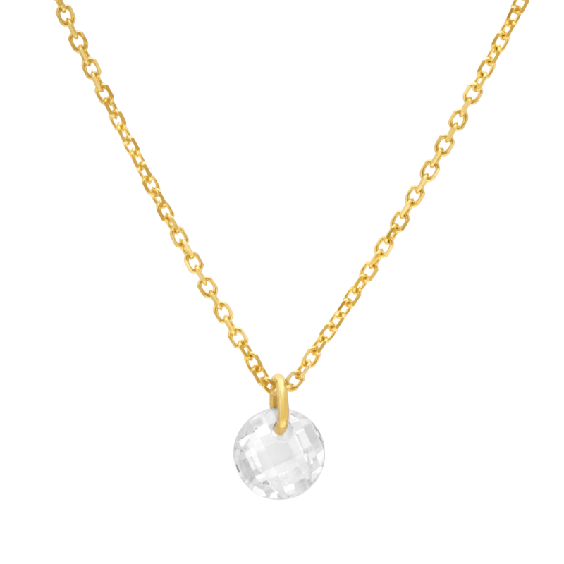 Collier or jaune, oxyde de zirconium