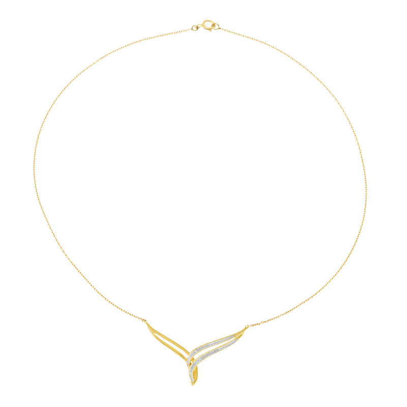 Collier en or jaune rhodié et diamants