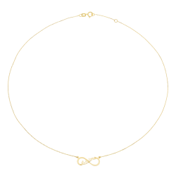 Collier en or jaune, motif infini je t'aime