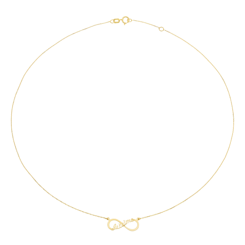 Collier en or jaune, motif infini je t'aime