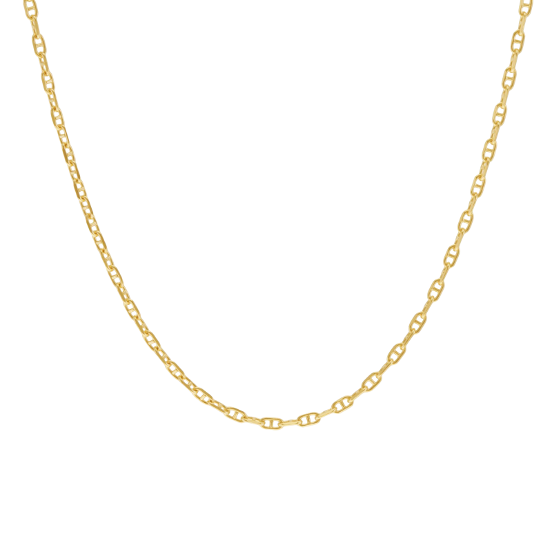 Chaîne en or jaune, maille marine forçat 1.5 mm
