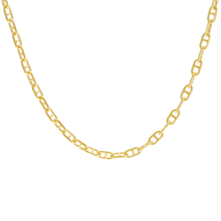Chaîne en or jaune, maille marine forçat