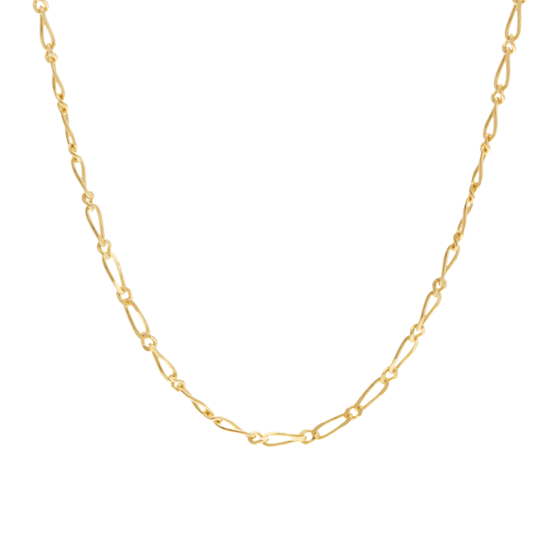 Chaîne en or jaune, maille cheval alternée 1x1
