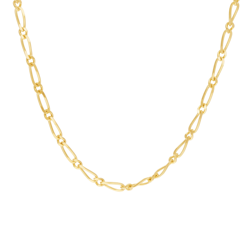 Chaîne en or jaune, maille cheval alternée 1x1