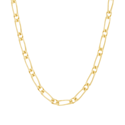 Collier en or jaune, maille cheval alternée 1X1