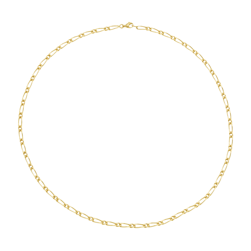Collier en or jaune, maille cheval alternée 1X1