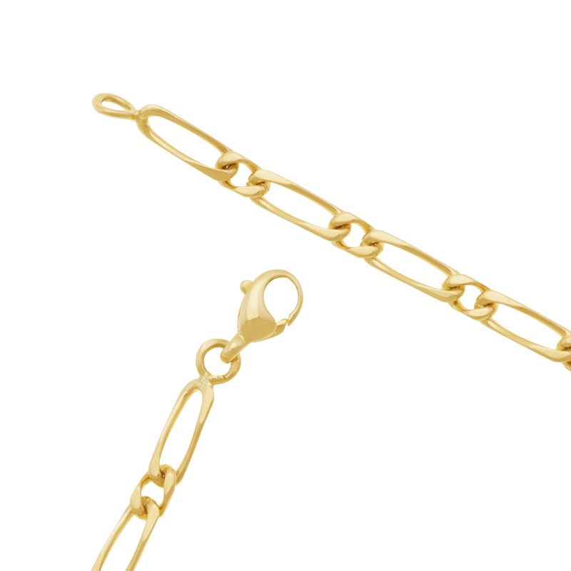 Collier en or jaune, maille cheval alternée 1X1