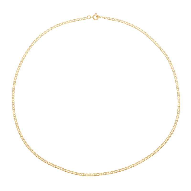 Collier en or jaune, maille marine gourmette