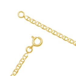 Collier en or jaune, maille marine gourmette