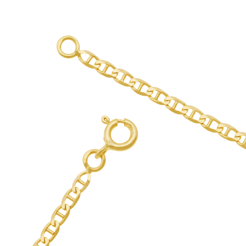 Collier en or jaune, maille marine gourmette