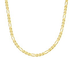 Collier en or jaune, maille marine alternée 1X3