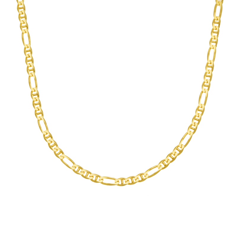 Collier en or jaune, maille marine alternée 1X3