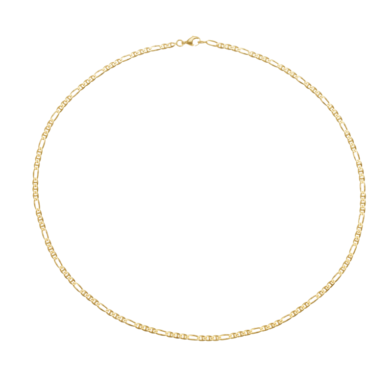 Collier en or jaune, maille marine alternée 1X3