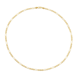 Collier en or jaune, maille marine alternée 1X3